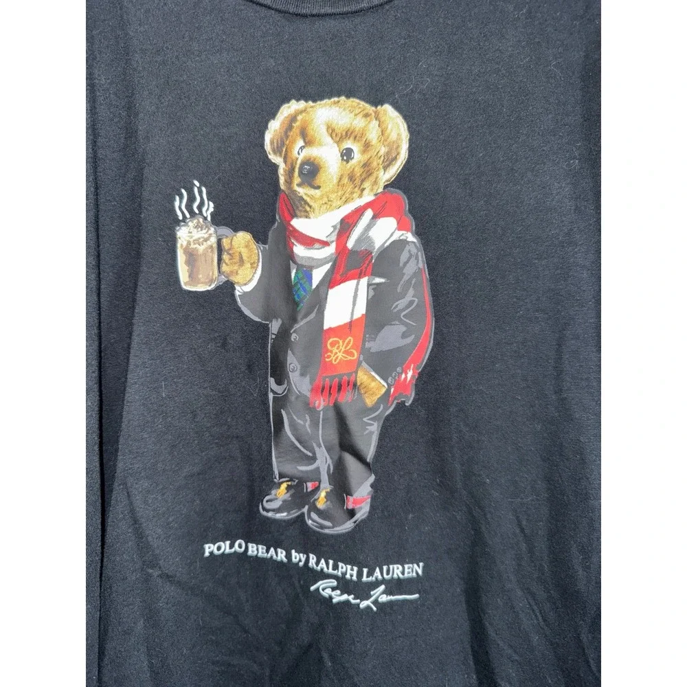 Ralph Lauren polo bear‎ cocoa suit scarf long sleeve black boys size large
